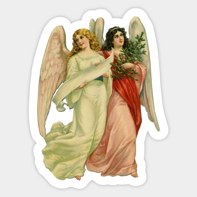 Vintage Victorian Christmas Angels Sticker by MasterpieceCafe